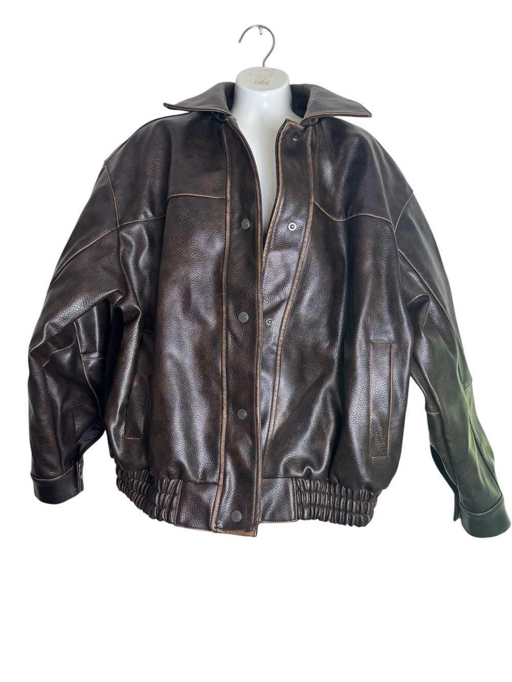 Anthropologie Reagan Faux Leather Bomber by Pilcro - Picture 3 of 12